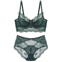Load image into Gallery viewer, New thin bra set lace adjustable gathering underwear without sponge