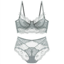 Load image into Gallery viewer, New thin bra set lace adjustable gathering underwear without sponge