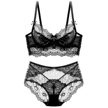 Load image into Gallery viewer, New thin bra set lace adjustable gathering underwear without sponge