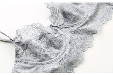 Load image into Gallery viewer, New thin bra set lace adjustable gathering underwear without sponge