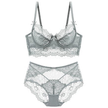 Load image into Gallery viewer, New thin bra set lace adjustable gathering underwear without sponge