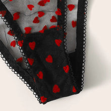 Load image into Gallery viewer, New women's underwear lace bra Heart Print Mesh Lingerie Set Sexy