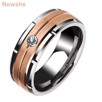 Men's Charm Wedding Band 8mm Tungsten Carbide Promise Rings For