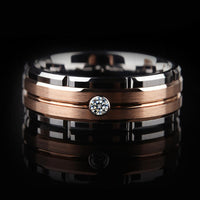 Men's Charm Wedding Band 8mm Tungsten Carbide Promise Rings For