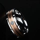 Men's Charm Wedding Band 8mm Tungsten Carbide Promise Rings For