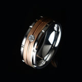 Men's Charm Wedding Band 8mm Tungsten Carbide Promise Rings For