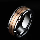 Men's Charm Wedding Band 8mm Tungsten Carbide Promise Rings For