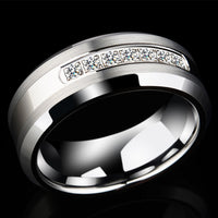 Mens Promise Wedding Band Tungsten Carbide Charm Rings For Men