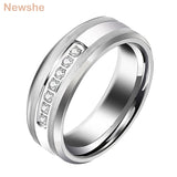 Mens Promise Wedding Band Tungsten Carbide Charm Rings For Men