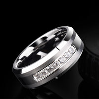 Mens Promise Wedding Band Tungsten Carbide Charm Rings For Men