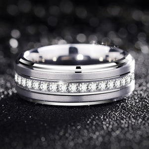 Mens Promise Wedding Band Tungsten Carbide Rings For Men Charm