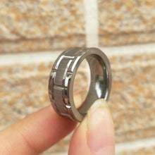 Load image into Gallery viewer, Newshe Tungsten Men Ring 8mm Brick Pattern Brushed Bands For Him