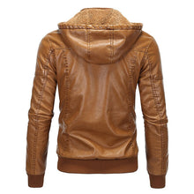 Load image into Gallery viewer, Hooded Leather Jackets and Coats Autumn thick Bomber