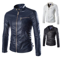 Load image into Gallery viewer, Nice Pop Design Motorcycle Biker Jacket Fashion Stand Collar Men