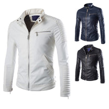 Load image into Gallery viewer, Nice Pop Design Motorcycle Biker Jacket Fashion Stand Collar Men
