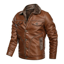Load image into Gallery viewer, Nice Pop Russian Winter Leather Jacket Men Top quality Faux Fur Warm