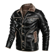 Load image into Gallery viewer, Nice Pop Russian Winter Leather Jacket Men Top quality Faux Fur Warm