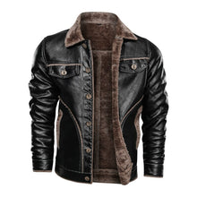 Load image into Gallery viewer, Nice Pop Russian Winter Leather Jacket Men Top quality Faux Fur Warm