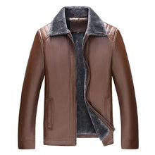 Load image into Gallery viewer, Nice Pop Winter Leather Jacket Men Fur Collar Thick Coat Business