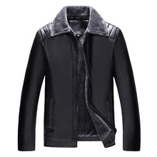 Load image into Gallery viewer, Nice Pop Winter Leather Jacket Men Fur Collar Thick Coat Business