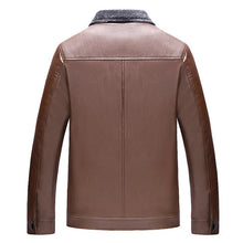 Load image into Gallery viewer, Nice Pop Winter Leather Jacket Men Fur Collar Thick Coat Business