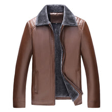 Load image into Gallery viewer, Nice Pop Winter Leather Jacket Men Fur Collar Thick Coat Business