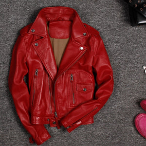 Women Leather Jacket Slim Sheepskin