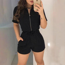Load image into Gallery viewer, Summer Women Casual Daily One Piece Suit Sets Black Cool V - Sophornlilly