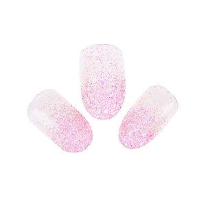 Nude Pink Full Cover  Flower Nail Tips Salon Acrylic Nail Art Natural