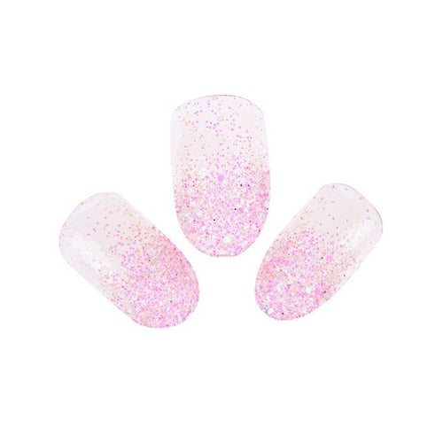 Nude Pink Full Cover  Flower Nail Tips Salon Acrylic Nail Art Natural