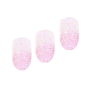 Nude Pink Full Cover  Flower Nail Tips Salon Acrylic Nail Art Natural