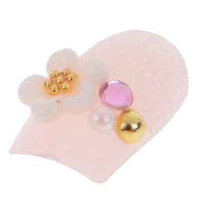 Nude Pink Full Cover  Flower Nail Tips Salon Acrylic Nail Art Natural