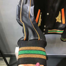 Load image into Gallery viewer, O neck coat women spring new brand genuine leather jacket diamond