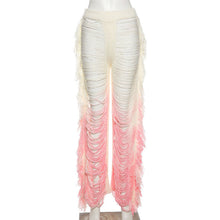 Load image into Gallery viewer, Knitted Straight Pants for Women Hipster Tassel Hollow Out High-Waist
