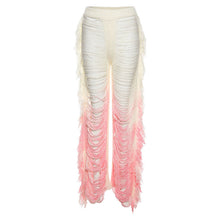 Load image into Gallery viewer, Knitted Straight Pants for Women Hipster Tassel Hollow Out High-Waist