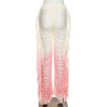 Load image into Gallery viewer, Knitted Straight Pants for Women Hipster Tassel Hollow Out High-Waist