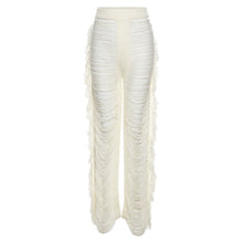 Load image into Gallery viewer, Knitted Straight Pants for Women Hipster Tassel Hollow Out High-Waist