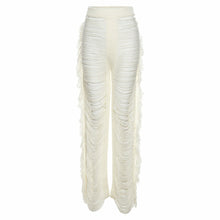 Load image into Gallery viewer, Knitted Straight Pants for Women Hipster Tassel Hollow Out High-Waist