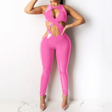 Load image into Gallery viewer, Women Sleeveless Patchwork Hollow Out Fashion Jumpsuit Sexy - Sophornlilly