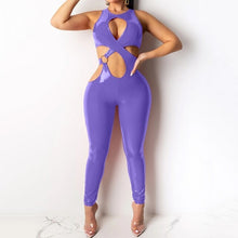 Load image into Gallery viewer, Women Sleeveless Patchwork Hollow Out Fashion Jumpsuit Sexy - Sophornlilly