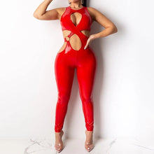 Load image into Gallery viewer, Women Sleeveless Patchwork Hollow Out Fashion Jumpsuit Sexy - Sophornlilly