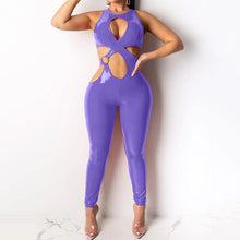 Load image into Gallery viewer, Women Sleeveless Patchwork Hollow Out Fashion Jumpsuit Sexy - Sophornlilly