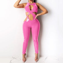 Load image into Gallery viewer, Women Sleeveless Patchwork Hollow Out Fashion Jumpsuit Sexy - Sophornlilly