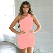 Load image into Gallery viewer, ONCE Sexy Club Dresses Summer Solid Color Backless One Shoulder - Sophornlilly