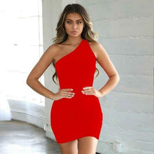 Load image into Gallery viewer, ONCE Sexy Club Dresses Summer Solid Color Backless One Shoulder - Sophornlilly