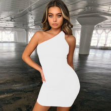Load image into Gallery viewer, ONCE Sexy Club Dresses Summer Solid Color Backless One Shoulder - Sophornlilly