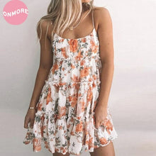 Load image into Gallery viewer, Woman Summer Floral Print Boho Sundress Sexy Spaghetti - Sophornlilly