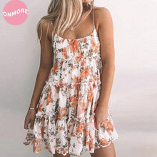 Load image into Gallery viewer, Woman Summer Floral Print Boho Sundress Sexy Spaghetti - Sophornlilly