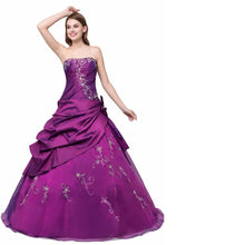 Load image into Gallery viewer, Off shoulder Embroidery Applique Graduation Girl Ball Gown Mother Of