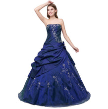 Load image into Gallery viewer, Off shoulder Embroidery Applique Graduation Girl Ball Gown Mother Of